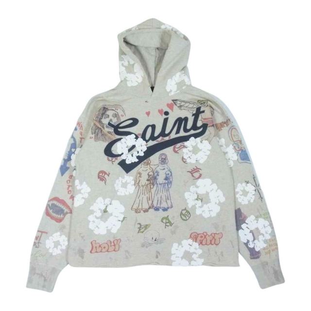 パイレックス PYREX VISION ×デニムティアーズ DENIM TEARS 22AW PYREX TEARS HOODIE カラヴァッジョプリントプルオーバーパーカー  メンズ S