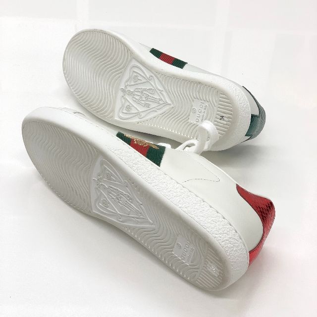 Gucci(グッチ)の4959 グッチ エース レザー bee スニーカー ホワイト レディースの靴/シューズ(スニーカー)の商品写真