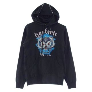 ヒステリックグラマー(HYSTERIC GLAMOUR)のHYSTERIC GLAMOUR ヒステリックグラマー パーカー 0263CF20  BEAR HEAD2 ベア ヘッド スウェット パーカー ブラック系 ブルー系 S【中古】(パーカー)