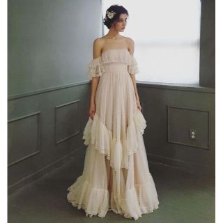 Aライン ウェディングドレス 海外挙式 二次会 結婚式 前撮ドレス   F25(ウェディングドレス)