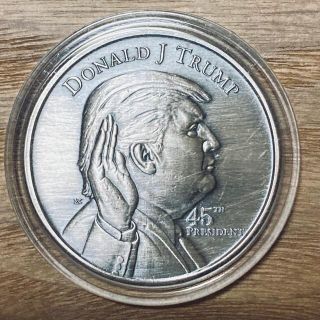 【レア！】トランプ大統領　1オンス アンティーク版　銀貨　45代大統領(貨幣)