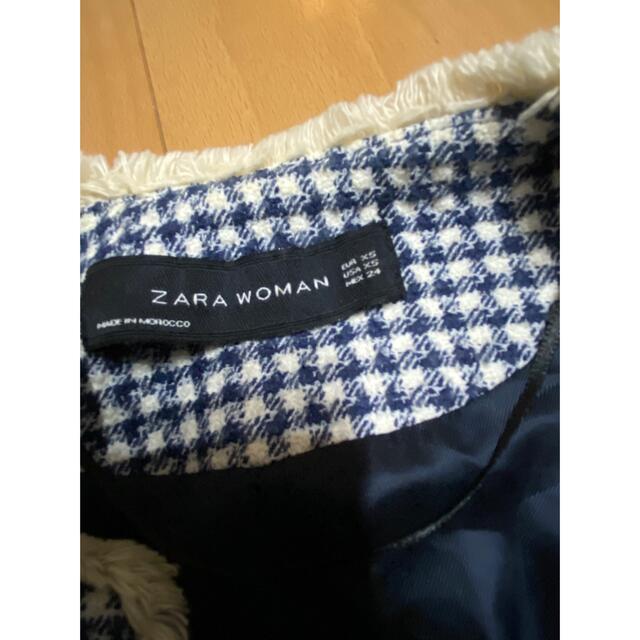 ZARA(ザラ)の【美品】ZARA ツイードフリルコート　XS レディースのジャケット/アウター(ロングコート)の商品写真