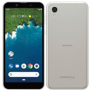 アンドロイドワン(Android One)のSIMフリー Android One S5 シルバー S5-SH 充電ケーブル付(スマートフォン本体)