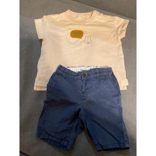 エイチアンドエム(H&M)のくまちゃんTシャツ95 半ズボン　US 1歳半から2歳(Tシャツ/カットソー)