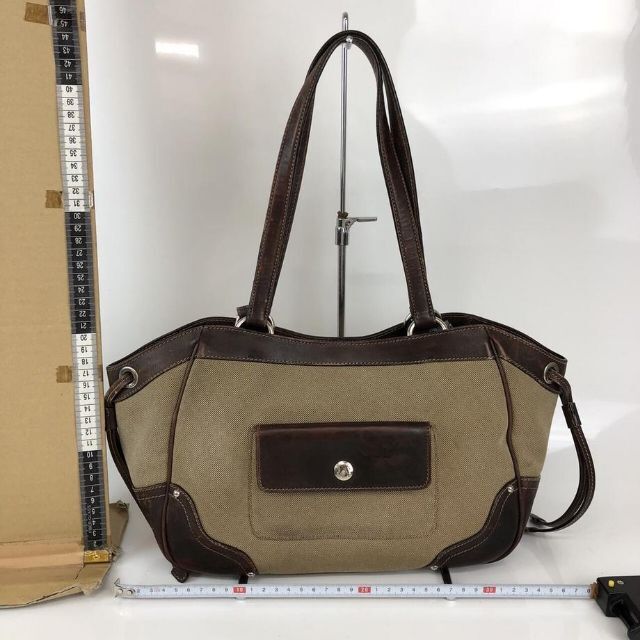 PRADA - PRADA プラダ ロゴジャガード トートバッグ キャンバス レザー