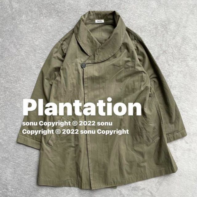 Plantation プランテーション ショールカラー コート M オリーブ | フリマアプリ ラクマ