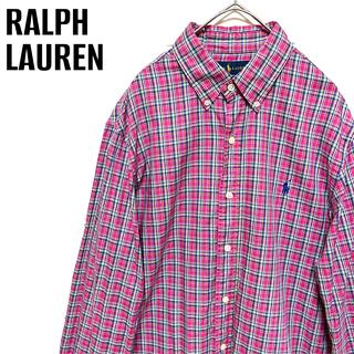 ラルフローレン(Ralph Lauren)のラルフローレン チェック BDシャツ ボタンダウン 長袖 メンズ 古着 Mサイズ(シャツ)
