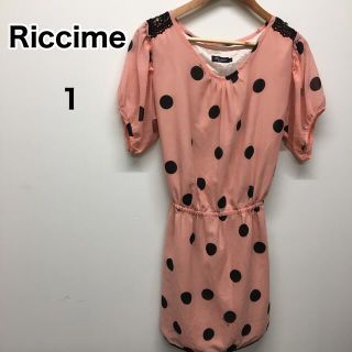 リッチミーニューヨーク(Riccimie New York)のRiccrmie New York リッチーミーニューヨーク　水玉ワンピース S(ひざ丈ワンピース)