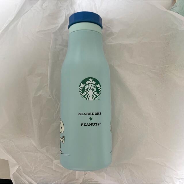 Starbucks Coffee(スターバックスコーヒー)のスタバ スヌーピー ステンレスロゴボトル PEANUTS ブルー 473ml インテリア/住まい/日用品のキッチン/食器(タンブラー)の商品写真