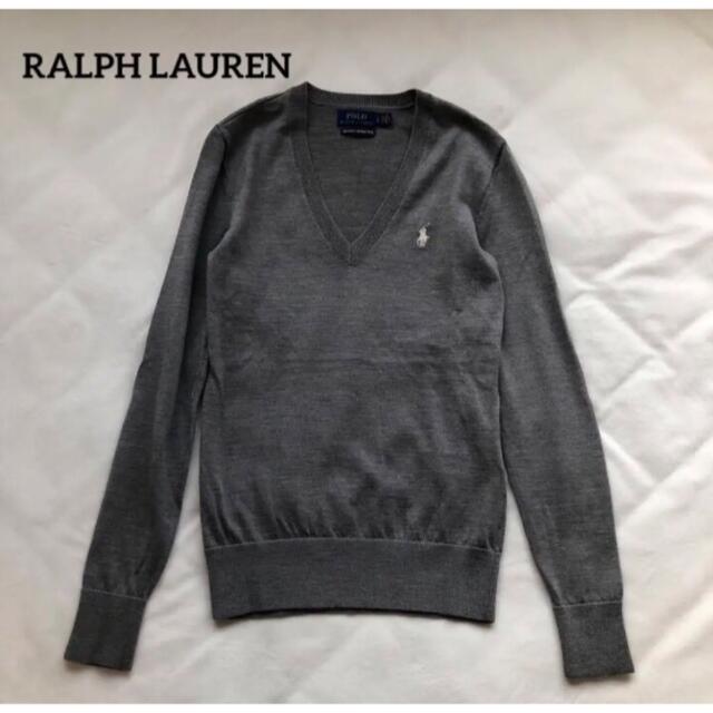 POLO RALPH LAUREN(ポロラルフローレン)の美品　RALPH LAURENラルフローレン　メリノウール　ニット Vネック　S レディースのトップス(ニット/セーター)の商品写真