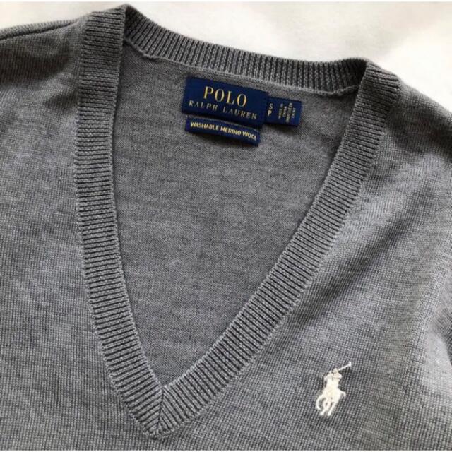 POLO RALPH LAUREN(ポロラルフローレン)の美品　RALPH LAURENラルフローレン　メリノウール　ニット Vネック　S レディースのトップス(ニット/セーター)の商品写真