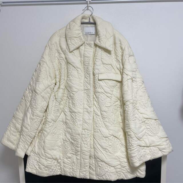 Rosary moon(ロザリームーン)のrosarymoon  Fluffy Jacquard Quilted Coat レディースのジャケット/アウター(ピーコート)の商品写真