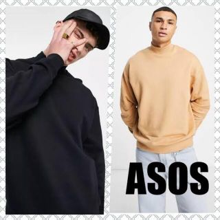 エイソス(asos)のasos エイソス ベージュ モックネック トレーナー サイドジップ(スウェット)