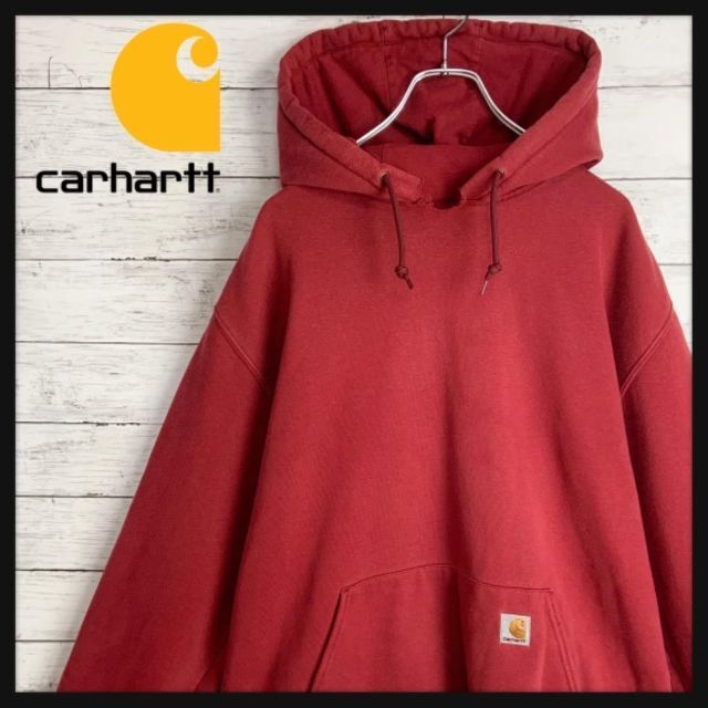 carhartt(カーハート)の【定番デザイン】 カーハート ロゴ刺繍パッチ入り肉厚パーカー オーバーサイズ メンズのトップス(パーカー)の商品写真