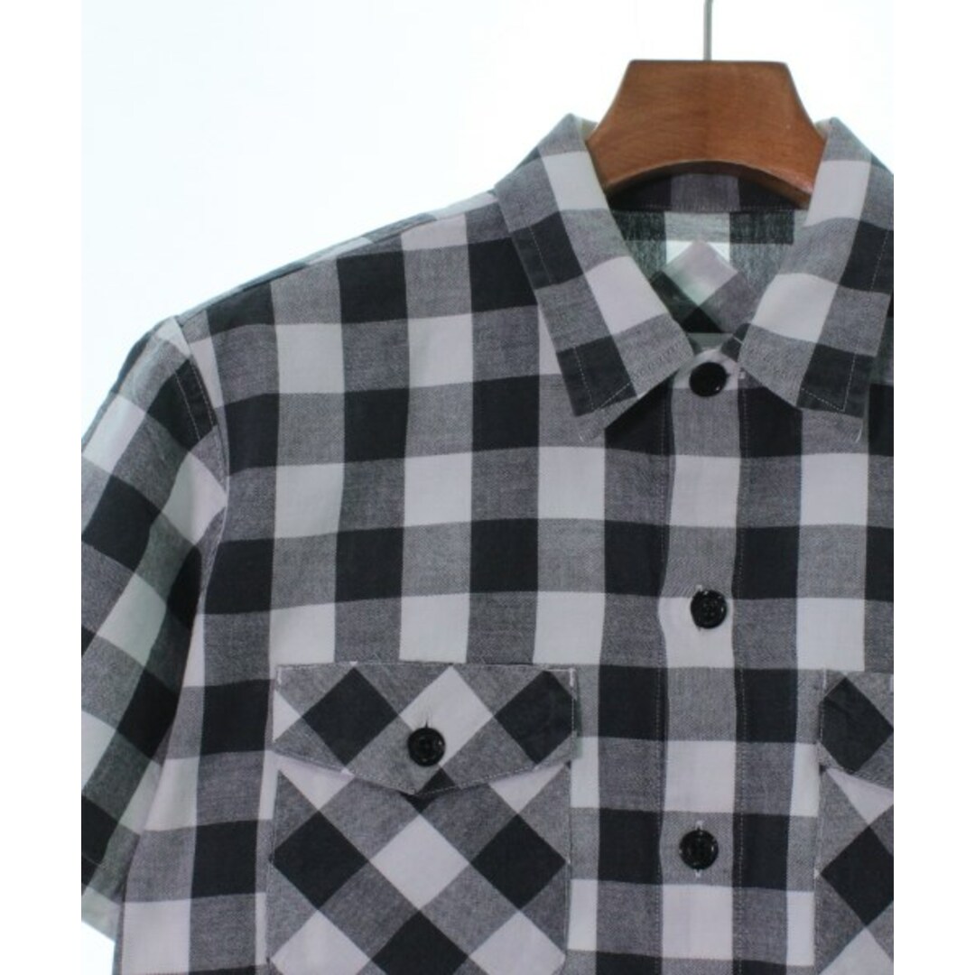 UNUSED アンユーズド カジュアルシャツ 2(M位) グレーx白(チェック)なし伸縮性