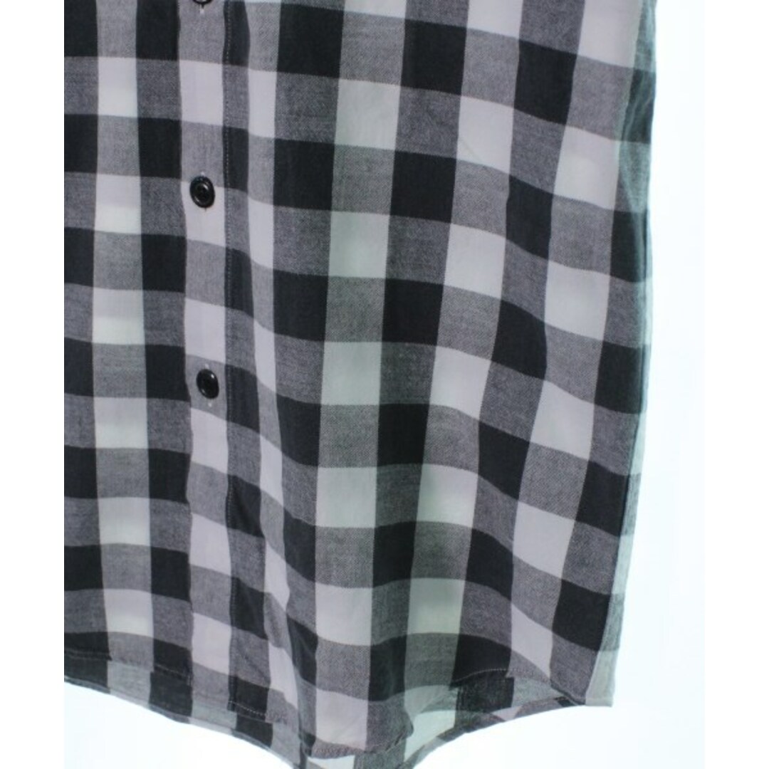 UNUSED アンユーズド カジュアルシャツ 2(M位) グレーx白(チェック)なし伸縮性