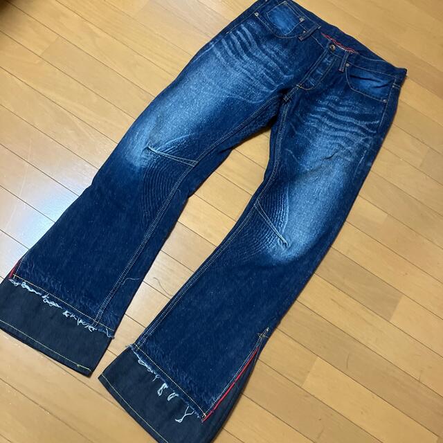 珍品 刺し子 デニム ステッチ ブーツカットの通販 by 春の人's 珍品 刺し子 デニム ステッチ ブーツカットの通販 by 春の人's