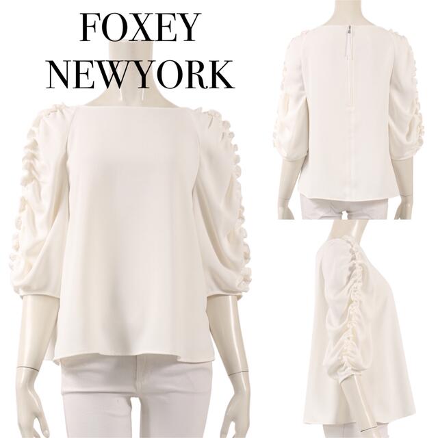 FOXEY NEWYORK フォクシーニューヨーク　フリルブラウス　七分袖　38