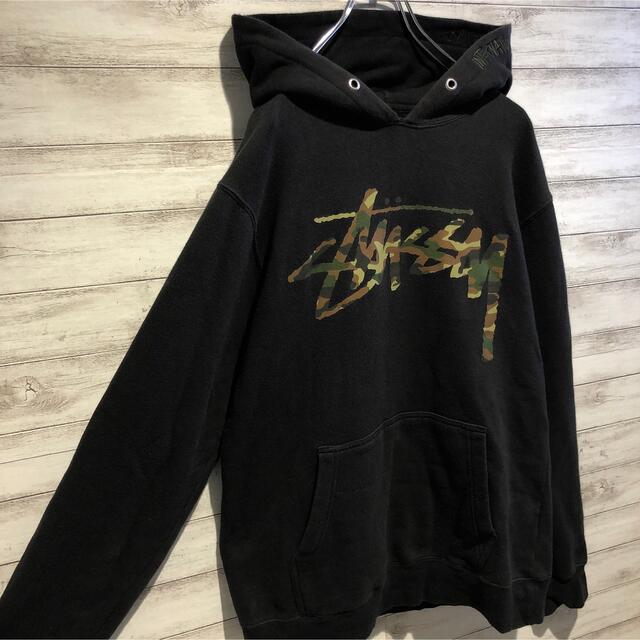 STUSSY/ ステューシー　 ビック刺繍ロゴ　フード刺繍ロゴ　パーカー