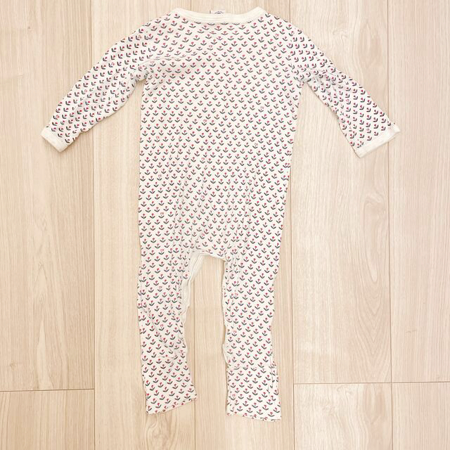 PETIT BATEAU(プチバトー)のプチバトー 長袖 カバーオール 12M 74cm 秋冬 キッズ/ベビー/マタニティのベビー服(~85cm)(カバーオール)の商品写真