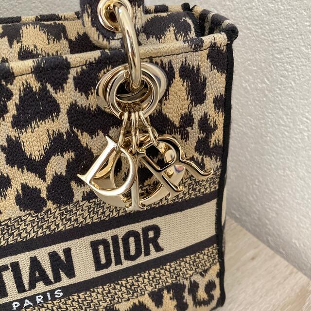 レディース美品★DIOR ディオール レディD-ライト レオパードハンドバッグ