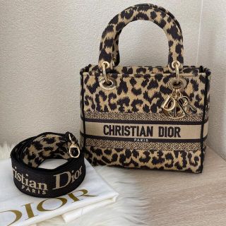 クリスチャンディオール(Christian Dior)の美品★DIOR ディオール レディD-ライト レオパードハンドバッグ(ハンドバッグ)