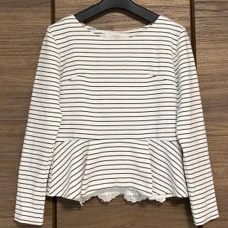 トッコ(tocco)のtocco closet ボーダー柄リボンレースフリルカットソー(カットソー(長袖/七分))