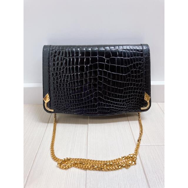 genuine crocodile クロコダイル ワニ革 チェーンバッグ の通販 by