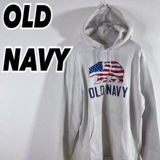 オールドネイビー(Old Navy)の90's オールドネイビー デカロゴ 星条旗柄 プルオーバー パーカー 古着(パーカー)