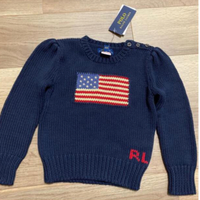 Ralph Lauren(ラルフローレン)のラルフローレン 新品タグ付 フラッグセーター キッズ/ベビー/マタニティのキッズ服女の子用(90cm~)(ニット)の商品写真