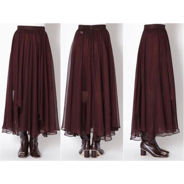 Lily Brown(リリーブラウン)のリリーブラウン　光沢シアーレーススカート レディースのスカート(ロングスカート)の商品写真