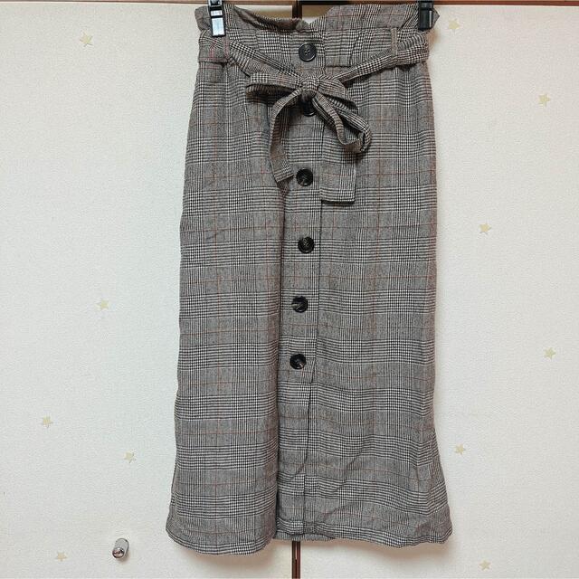GRL(グレイル)のGRL グレイル チェックフロントボタン付きロングスカート レディースのスカート(ロングスカート)の商品写真