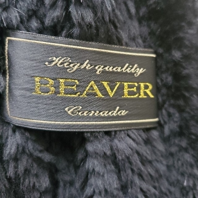 カナダ製ビーバー 編み込みジャケット コート・黒 ブラック Lの通販 by