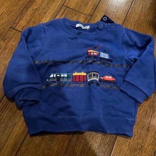 ファミリア(familiar)のファミリア　90 ブルー　トレーナー　電車　車　男の子(Tシャツ/カットソー)