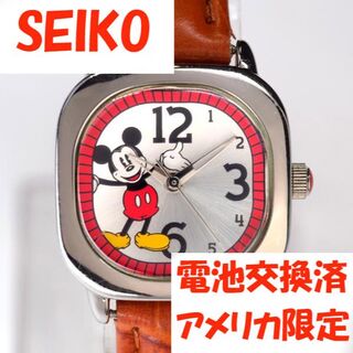 セイコー アメリカ限定 ミッキーマウス 腕時計 電池 ベルト 交換済 ディズニー