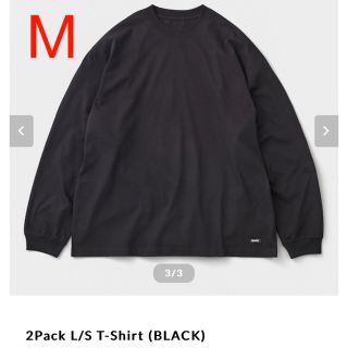 ワンエルディーケーセレクト(1LDK SELECT)の2Pack L/S T-Shirt (BLACK)  Mサイズ　左裾下ロゴ1枚(Tシャツ/カットソー(七分/長袖))