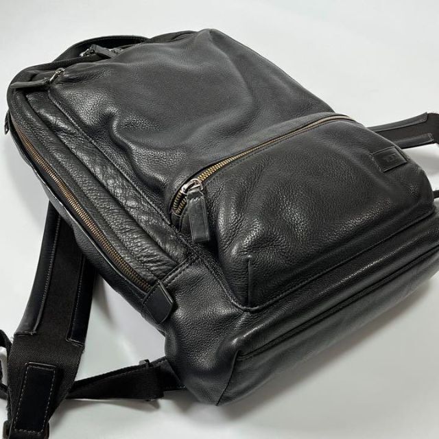 【美品】TUMI オールレザーリュック　ブラック　革　ビジネス　黒　鞄　トート