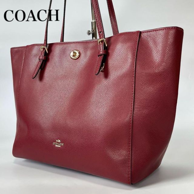 ✨極美品✨COACH コーチ ターンロック レザー トートバッグ ネイビー