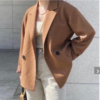 マウジー(moussy)のmoussy ジャケット BOXY DOUBLE JACKET 茶(テーラードジャケット)