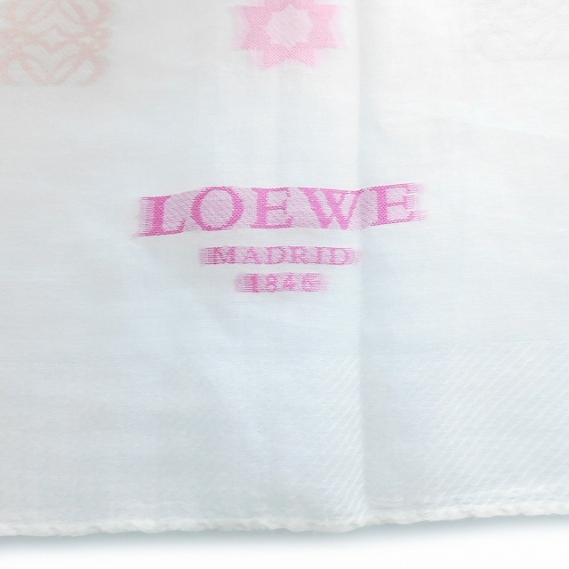 LOEWE(ロエベ)のロエベ ストール スカーフ コットン シルク混 アナグラム柄 オフホワイト レディースのファッション小物(ストール/パシュミナ)の商品写真