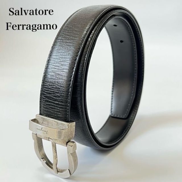 【美品】Salvatore Ferragamo レザー ベルト ブラック