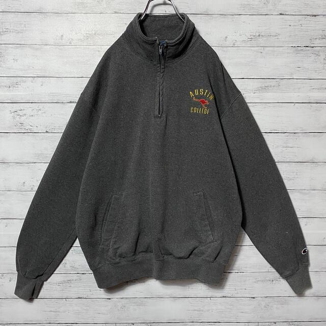 90s チャンピオン 刺繍ワンポイントロゴ ハーフジップ スウェット