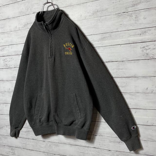 90s チャンピオン 刺繍ワンポイントロゴ ハーフジップ スウェット