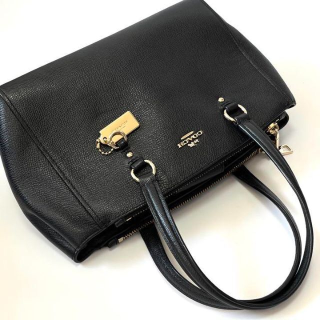 【美品】COACH 2way レザー　バッグ　ブラック　トート　ショルダー