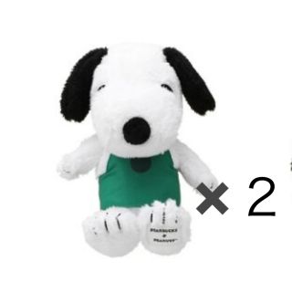 スヌーピー(SNOOPY)のスターバックス グリーンエプロンSNOOPY コラボ　ぬいぐるみ　スタバ　大(ぬいぐるみ)