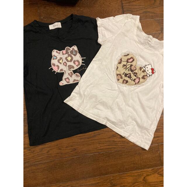 Nina mew(ニーナミュウ)のニーナミュウ キティちゃん Tシャツ 2点セット レディースのトップス(Tシャツ(半袖/袖なし))の商品写真