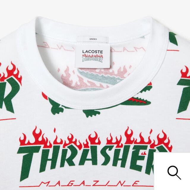 『Lacoste x Thrasher』オーバーサイズユニセックス Tシャツ