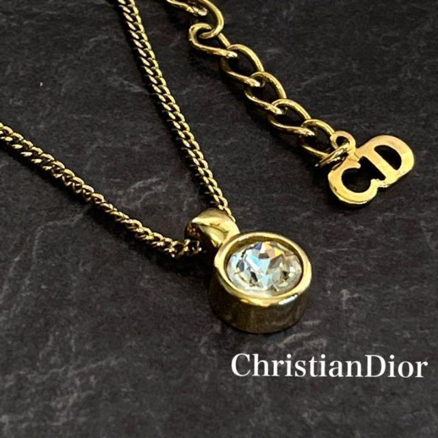 【美品】Christian Dior ネックレス　ゴールド　　チェーン　ストーン