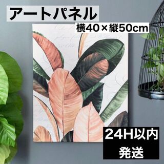 【新品】壁掛け ファブリックアート パネル 植物 ゴムの木アジアン オリエンタル(絵画/タペストリー)