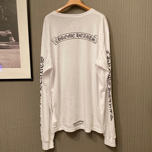 CHROME HEARTS クロムハーツ スクロールラベル ロンT ホワイトトップス